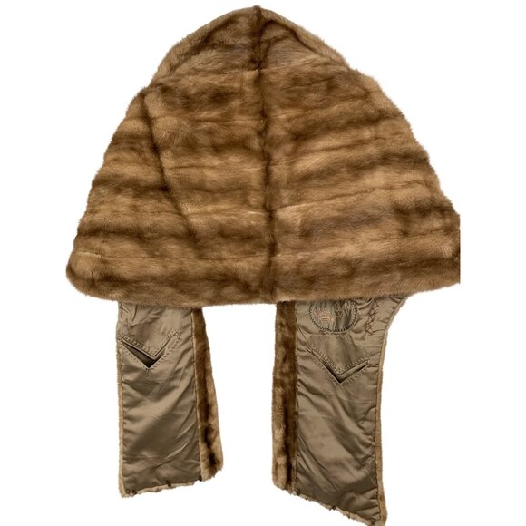 Vintage Mink Stole Blonde Fur Wrap By Sheldon Fisher San Francisco RH10470 - Picture 4 of 8